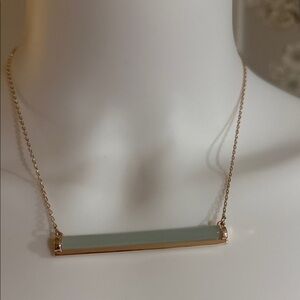 French Connection Gold and Cream Bar Necklace